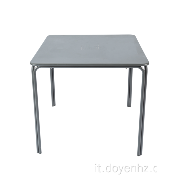 Tavolo pieghevole quadrato in metallo da 80 cm con piano in fantasia